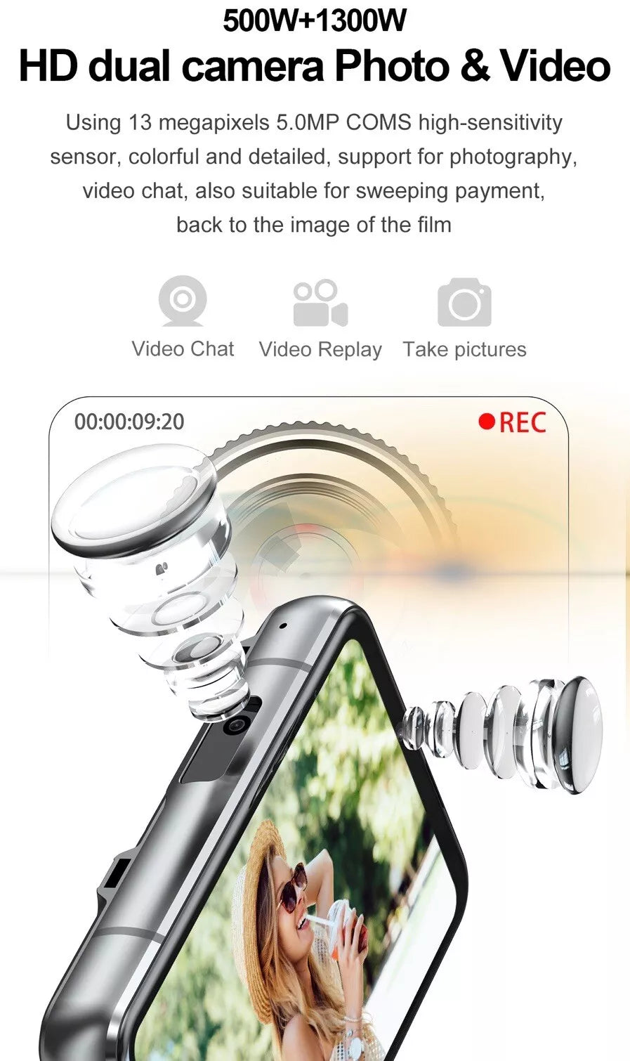 LRG 2.88" Touch Screen 4G SMRTWATCH PHONE Android 9.0 GPS, 2 Cameras 4+64GB, (SILVER) USA
