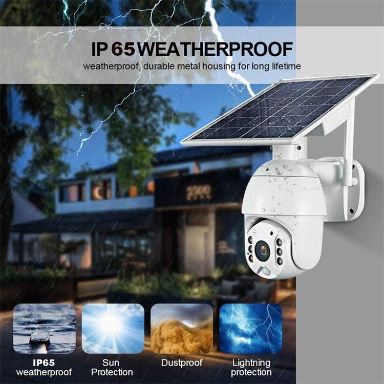 PTZ SOLAR Security 4MP HD Camera AI Human Detection 12M,2-Way Audio, Wi-Fi, APP