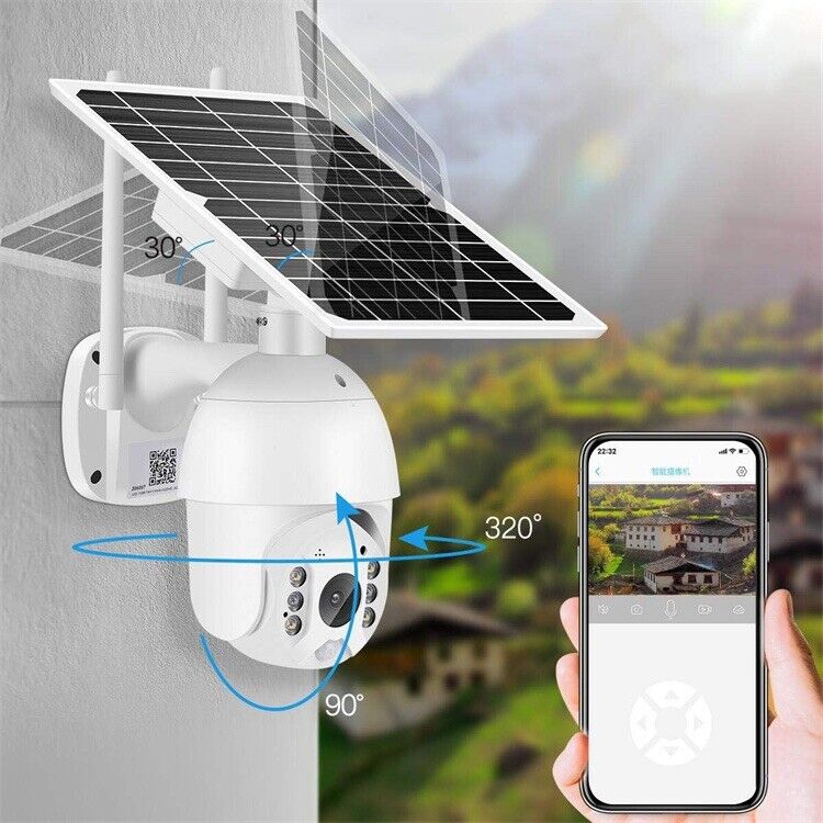 PTZ SOLAR Security 4MP HD Camera AI Human Detection 12M,2-Way Audio, Wi-Fi, APP