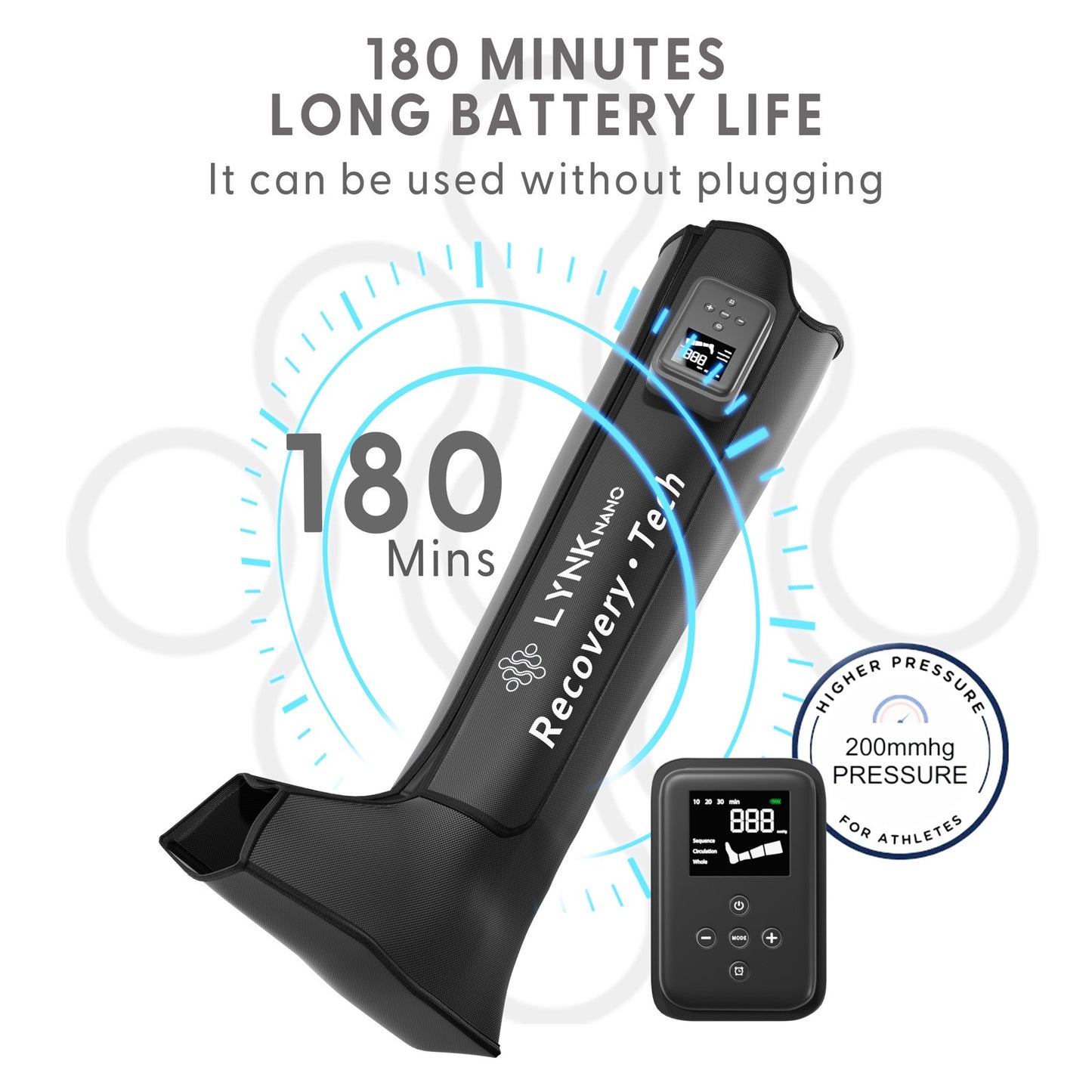 2 Cordless FULL Leg Compression Massager Circulation & Pain Relief, Rechargeable