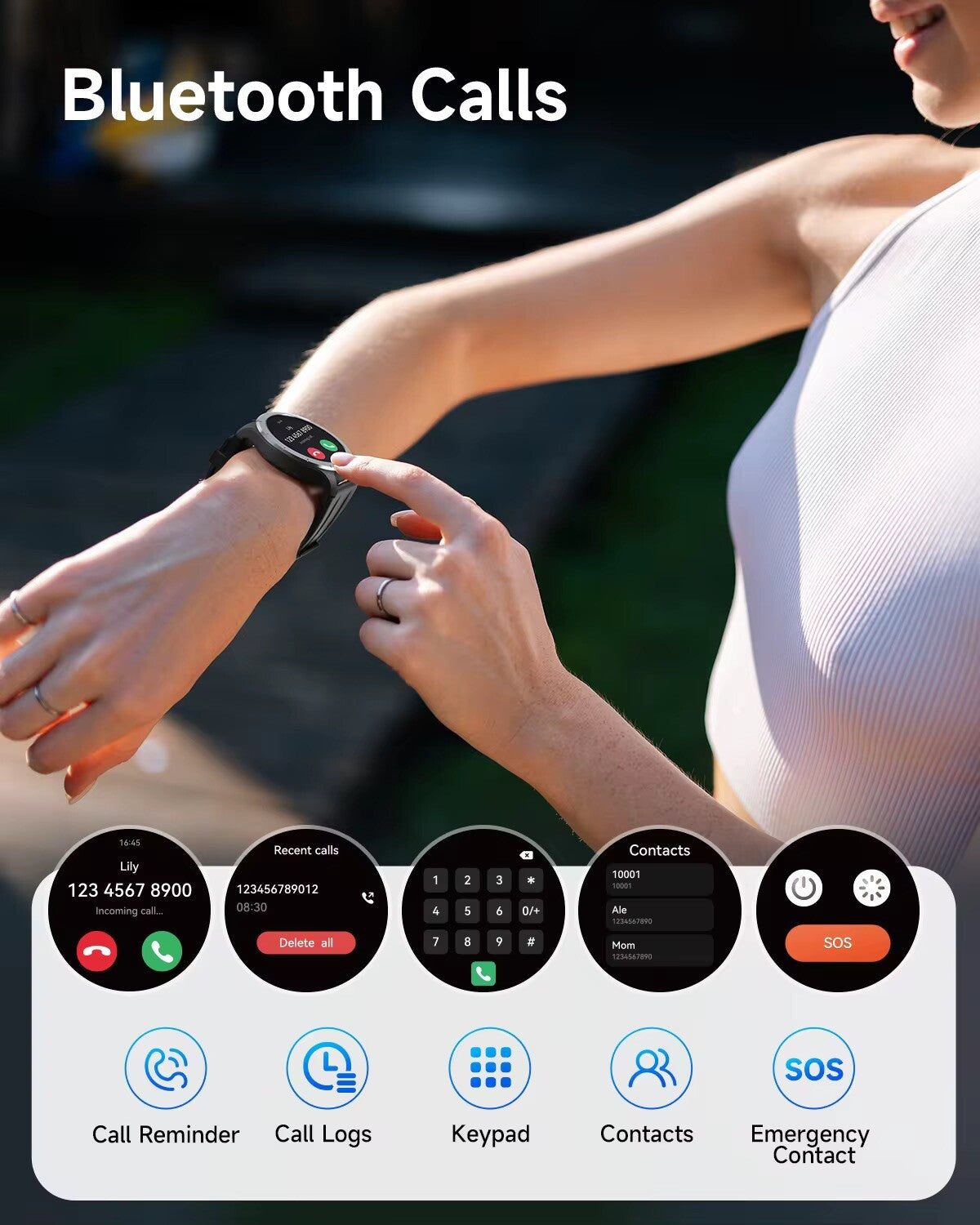 SoundPeats V5.3 SMART WATCH 127 SPORTS & Health+ Blood Pressure Tracking, App, Call (not 4G)