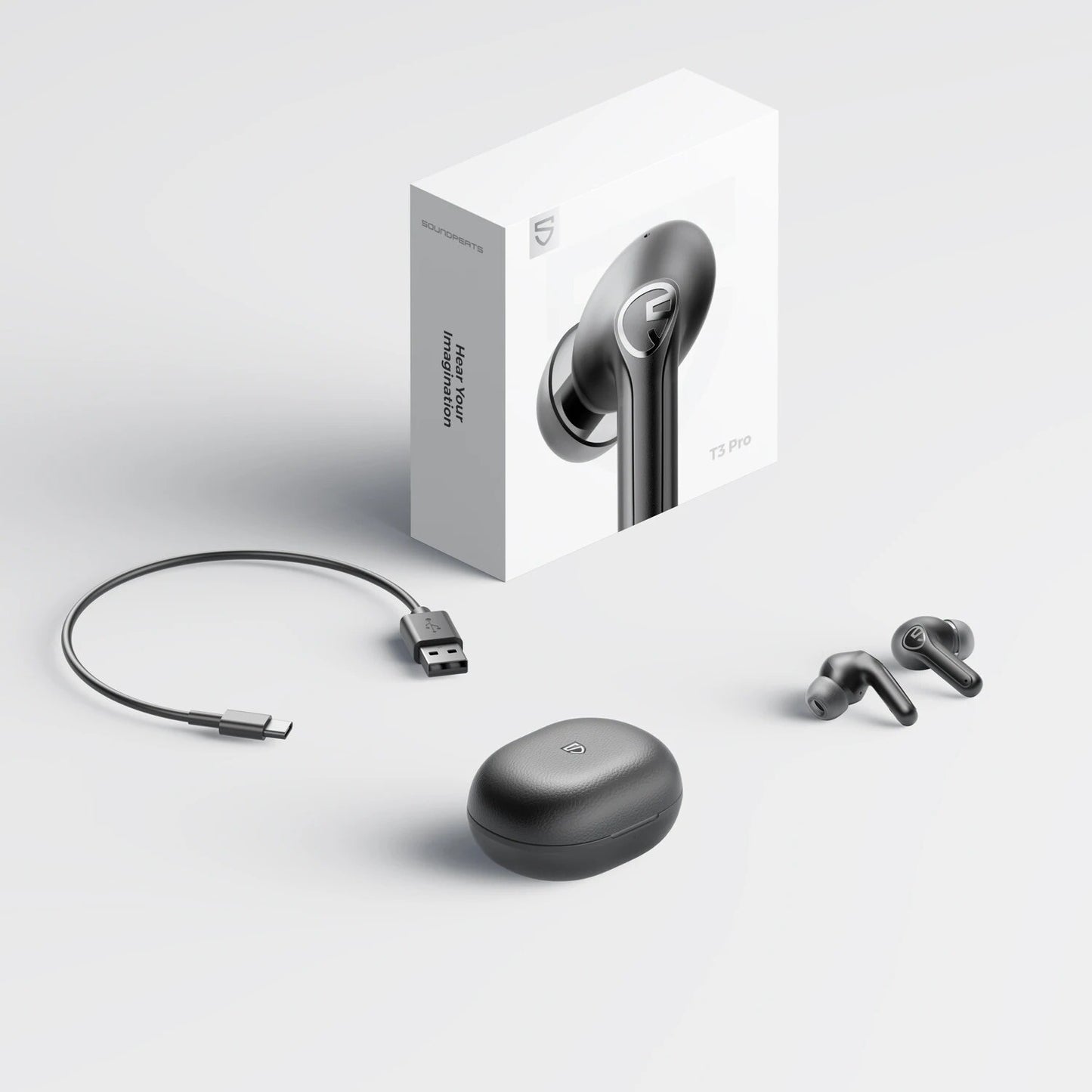 SOUNDPEATS T3 PRO V5.4 ANC/ENC Noise Canceling, 28hr Play Time, 12mm Drivers & App Control