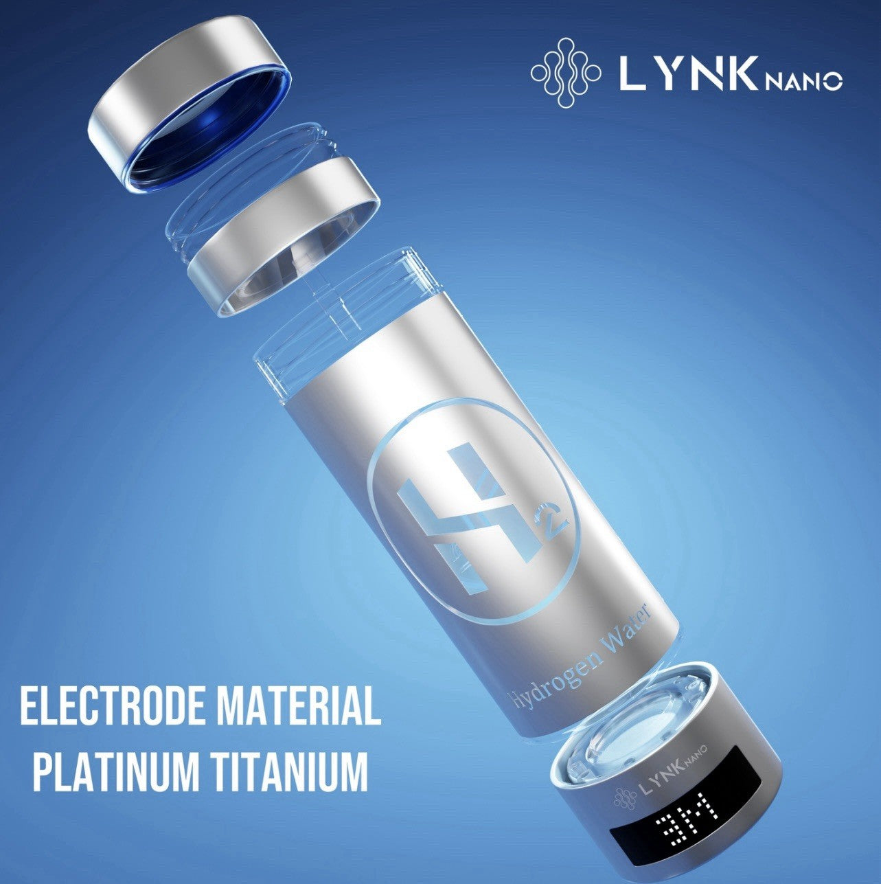 H2 PORTABLE 9000PPb DIGITAL SCREEN 2 in 1 Healthy Hydrogen Drink Cup + Inhaler
