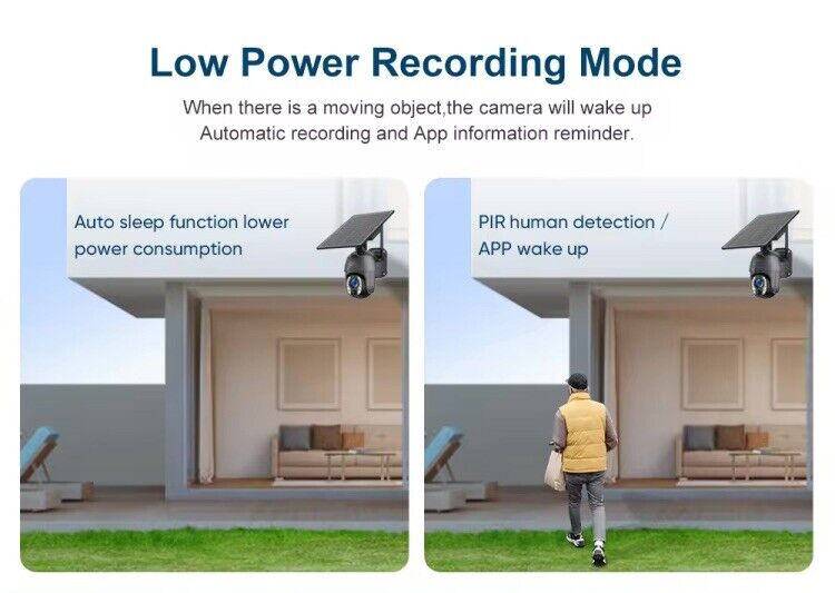 PTZ 5MP 10X Zoom Solar Security Camera, 12m AI Detection,2-Way Audio, Wi-Fi, App
