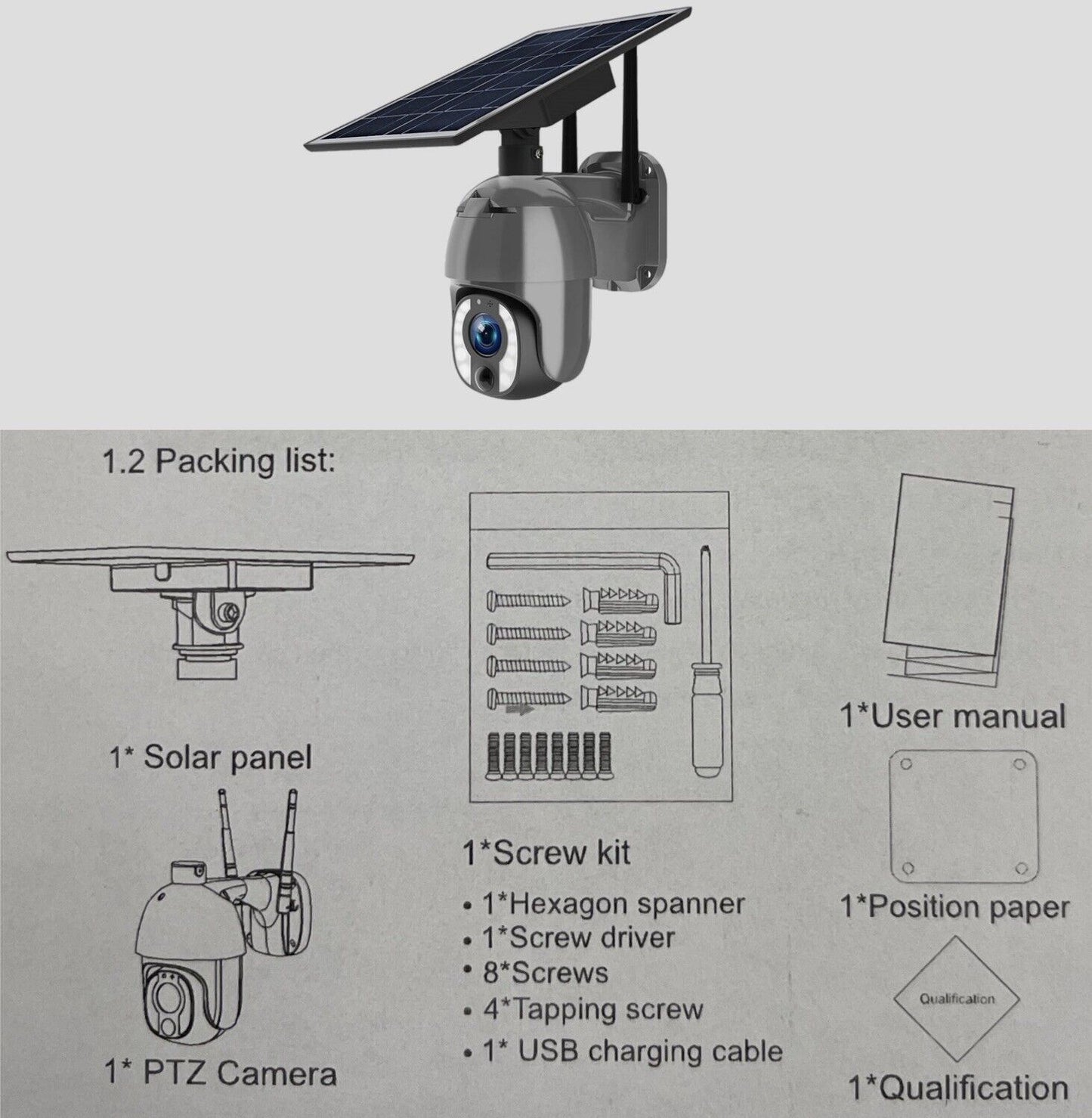 PTZ 5MP 10X Zoom Solar Security Camera, 12m AI Detection,2-Way Audio, Wi-Fi, App