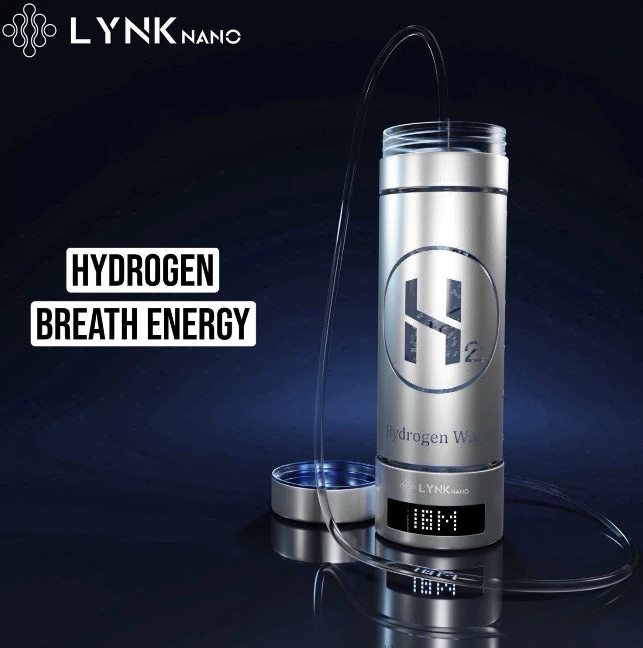 H2 PORTABLE 9000PPb DIGITAL SCREEN 2 in 1 Healthy Hydrogen Drink Cup + Inhaler