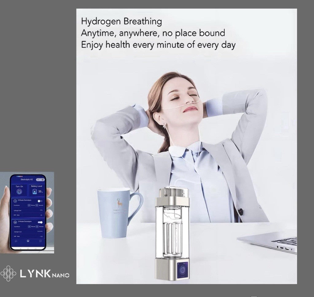 10000PPb H2 Portable TOUCH SCREEN healthy Hydrogen Water Bottle + Inhaler + App