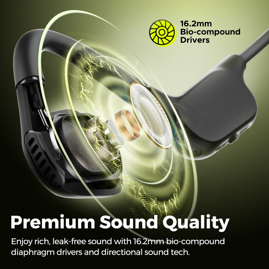 SoundPEATS RunFree Lite2 — Open-Ear Air Conduction Earphones, 15-Hour Battery