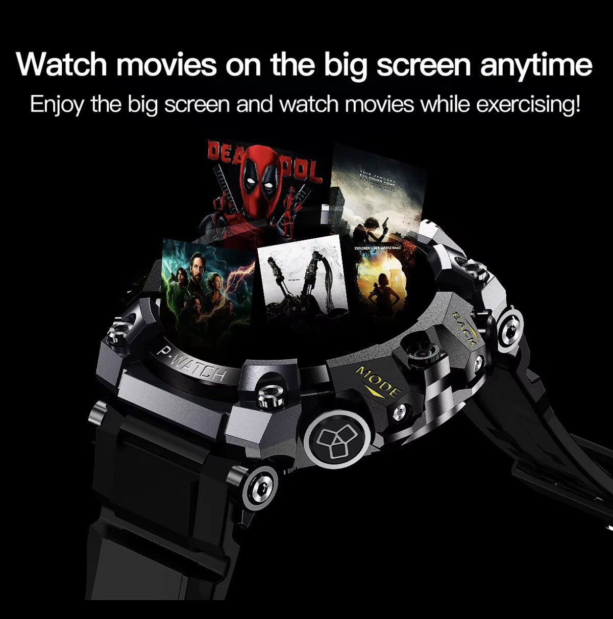 Smart Watch 4G Sim Card Dual Cameras Amoled Screen 4+64G GPS Video Call,1150 mAh