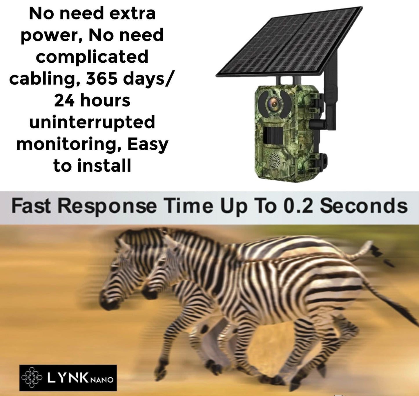 4G SOLAR Hunting Security TRAIL Camera, 4MP, AI 25m Detection, 2-Way Audio, App