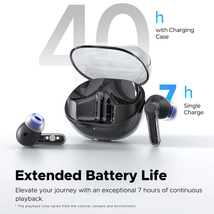 SoundPEATS Clear — Transparent In-Ear Earbuds, 12mm Drivers, ENC, 40-Hour Battery