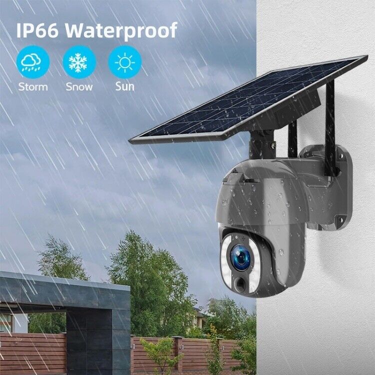 PTZ 5MP 10X Zoom Solar Security Camera, 12m AI Detection,2-Way Audio, Wi-Fi, App