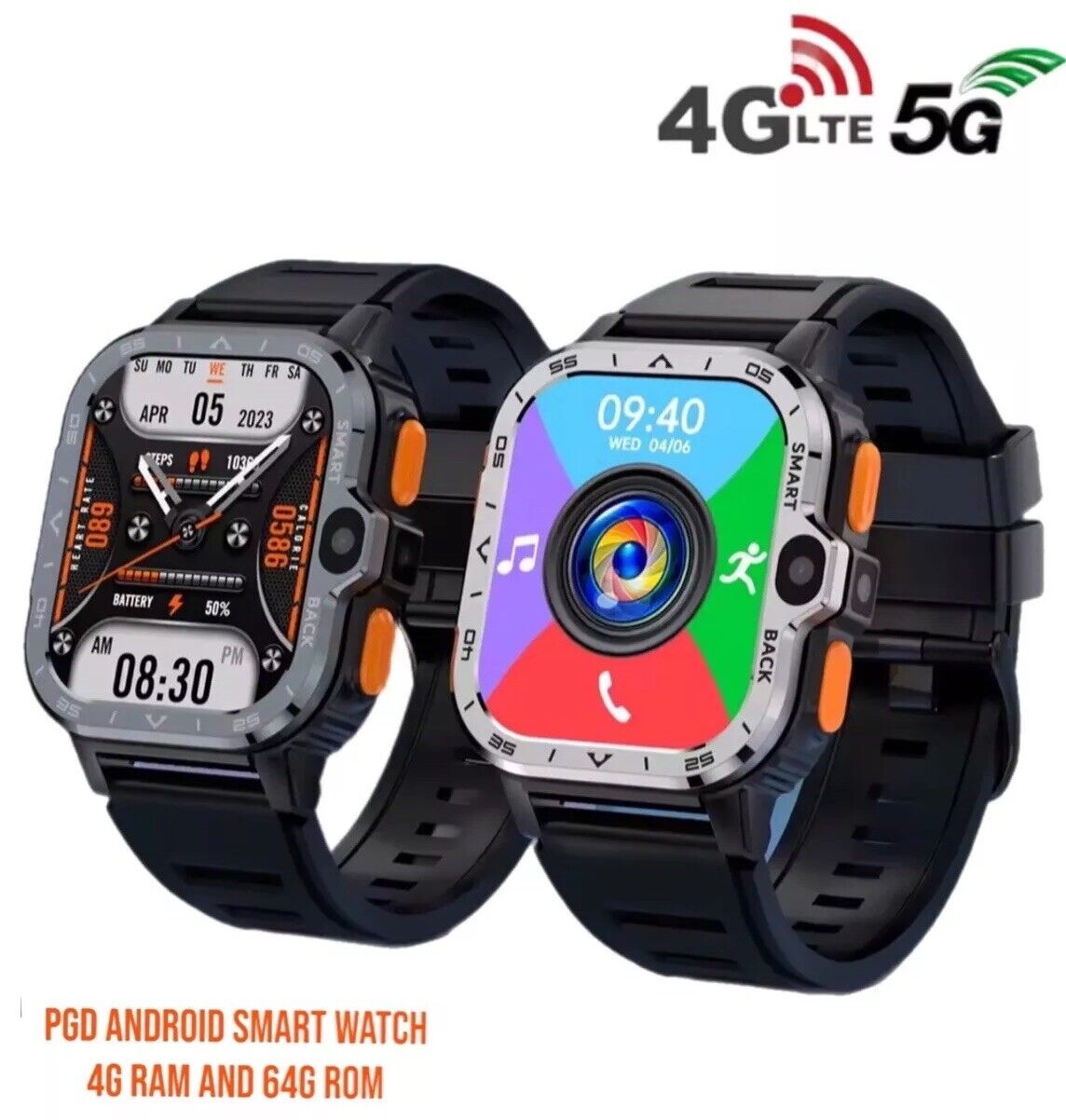 PGD SMART WATCH 4G+64GB Touch Screen 2.03” Android 8.1,HD Dual Camera Wristwatch