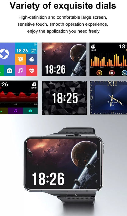 LRG 2.88" Touch Screen 4G SMRTWATCH PHONE Android 9.0 GPS, 2 Cameras 4+64GB, (SILVER) USA