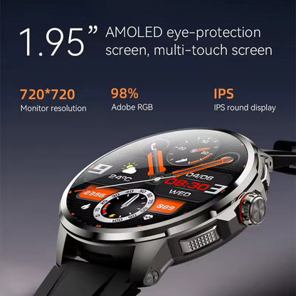 1.95" AMOLED 4G SMARTWATCH Phone Rotating Camera 8G+128GB,Android,GPS,NFC,1100mAh