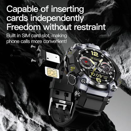 Smart Watch 4G Sim Card Dual Cameras Amoled Screen 4+64G GPS Video Call,1150 mAh
