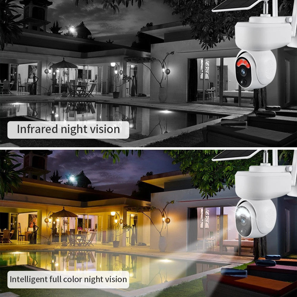 PTZ SOLAR Security 4MP HD Camera 12m AI Human Detection,2-Way Audio, Wi-Fi, APP