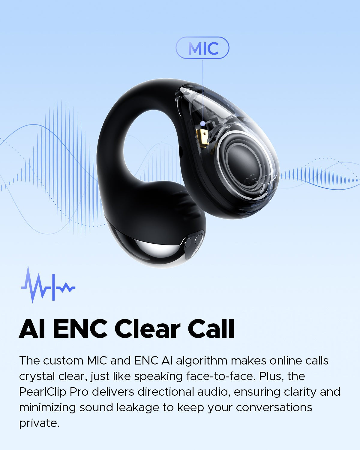 SoundPeats PearlClip Pro, Clip-on BT5.4 AI ENC Earbuds, 24Hrs Play Time,12mm,App