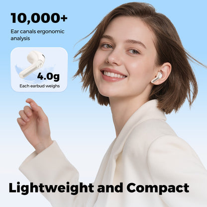 SoundPEATS Air6 HS — Semi-In-Ear Earbuds, LDAC Hi-Res, Bluetooth 6.0, 45-Hour Battery (Beige)