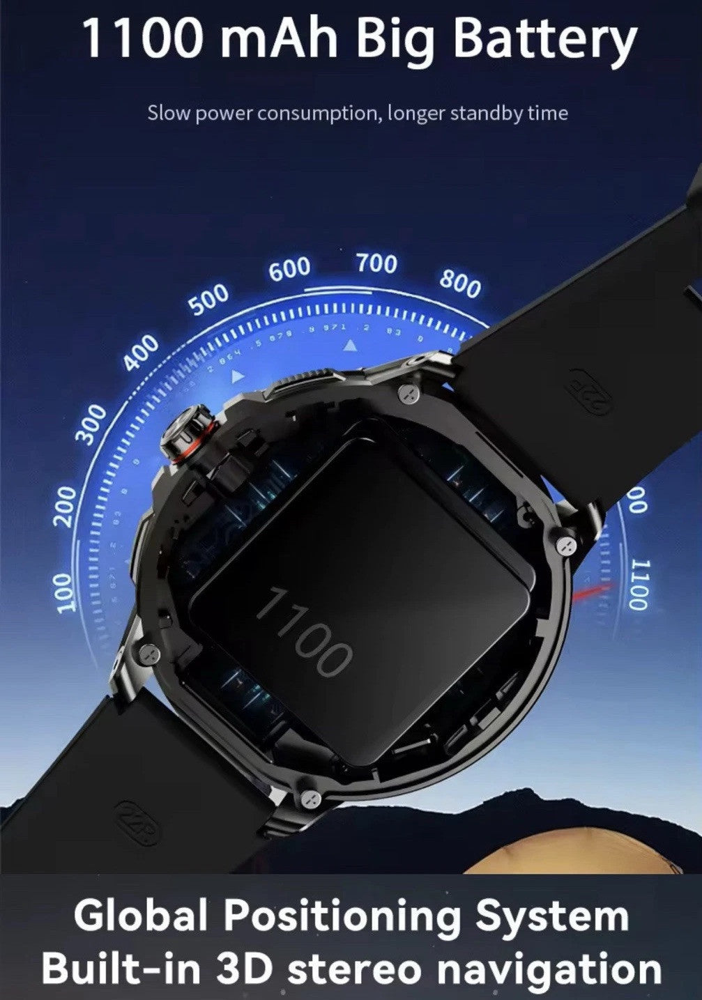 1.95" AMOLED 4G SMARTWATCH Phone Rotating Camera 8G+128GB,Android,GPS,NFC,1100mAh