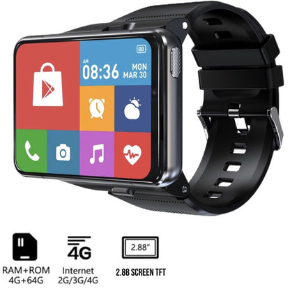 4G SMARTWATCH 2.88" Touch Screen  Android 9.0 5MP/13MP Cameras,Wristwatch 4+64GB (BLACK) USA