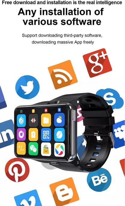 LRG 2.88" Touch Screen 4G SMRTWATCH PHONE Android 9.0 GPS, 2 Cameras 4+64GB, (SILVER) USA
