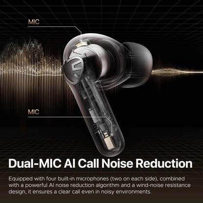 SOUNDPEATS T3 PRO V5.4 ANC/ENC Noise Canceling, 28hr Play Time, 12mm Drivers & App Control
