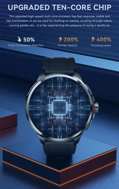 1.95" AMOLED 4G SMARTWATCH Phone Rotating Camera 8G+128GB,Android,GPS,NFC,1100mAh