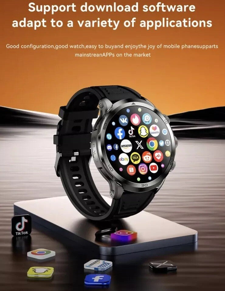 SMART Watch 8G-128GB 1.95” TOUCHSCREEN 4G Android 8.1 HD Rotating Camera,GPS,1990mAh