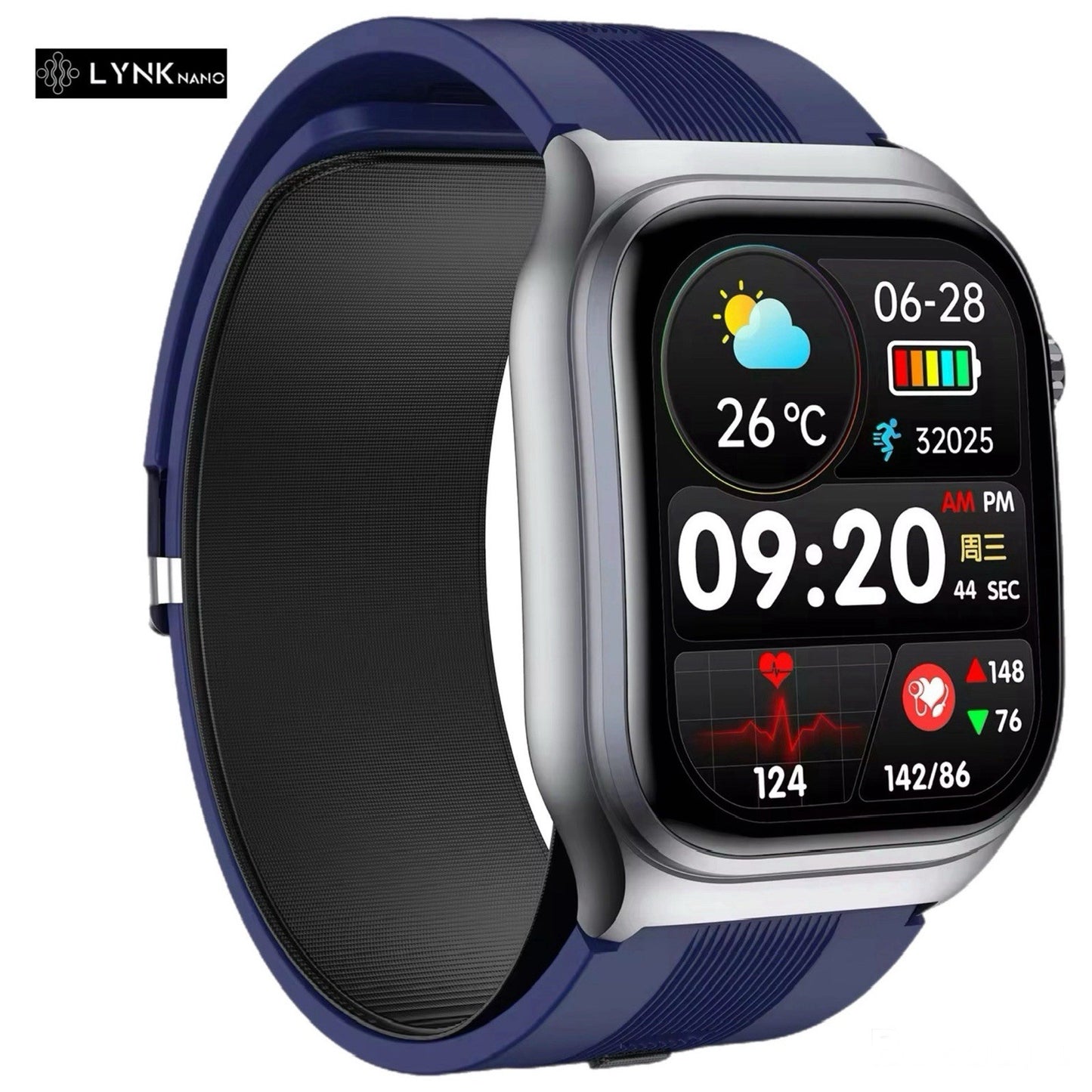 Smart Watch 2.06 AMOLED display Sport and Health,Blood Pressure Airbag Removable
