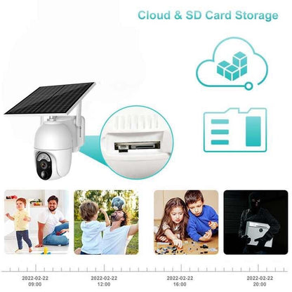 4G SOLAR Security HD 4MP Camera, 12m AI Human Detection,2-Way Audio,App,Sim Card