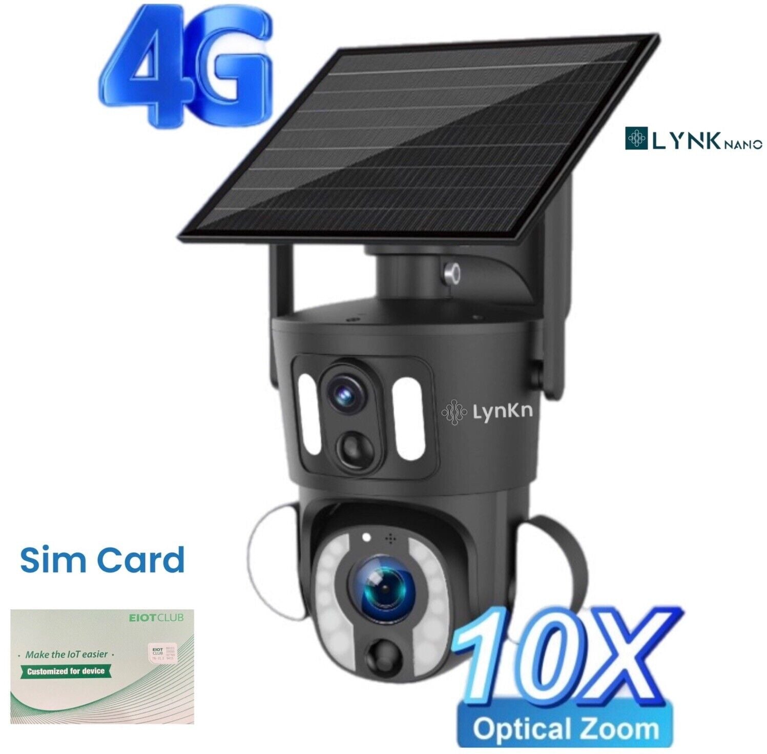 4G 10X Optical ZOOM, 5MP Dual Lens AI SOLAR Security Camera,2-Way Audi ...