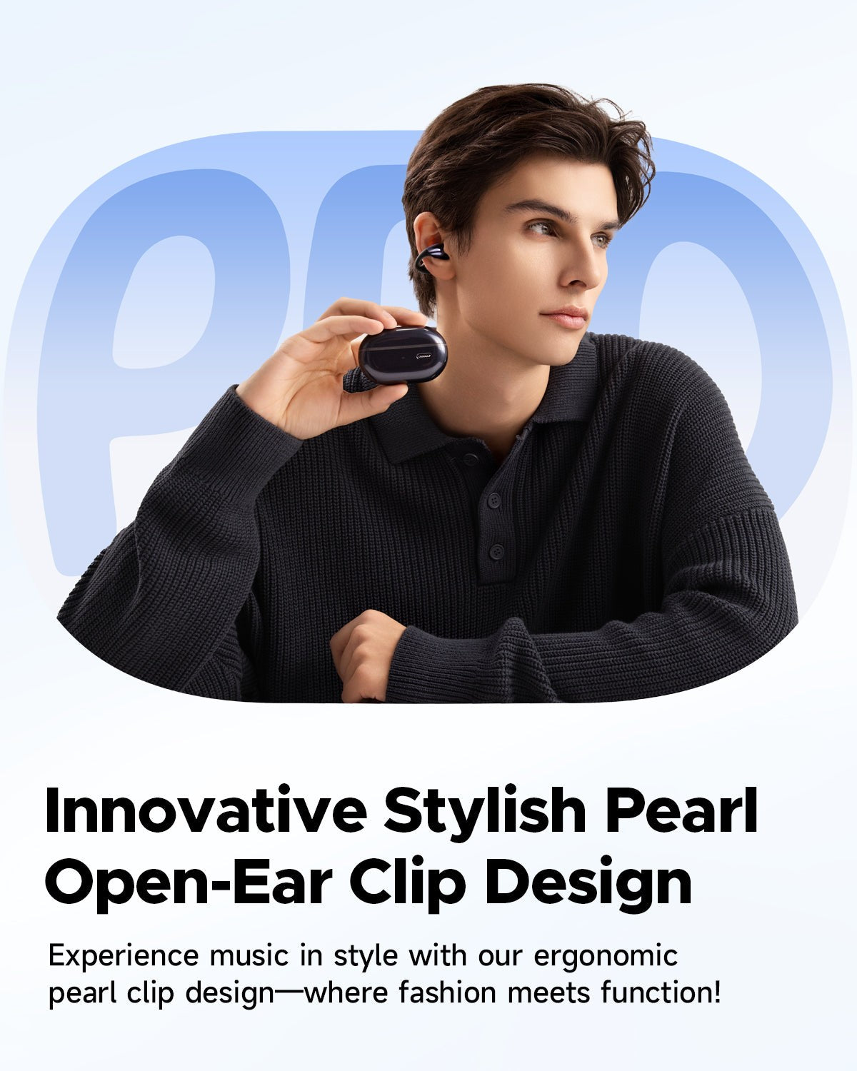 SoundPeats PearlClip Pro, Clip-on BT5.4 AI ENC Earbuds, 24Hrs Play Time,12mm,App