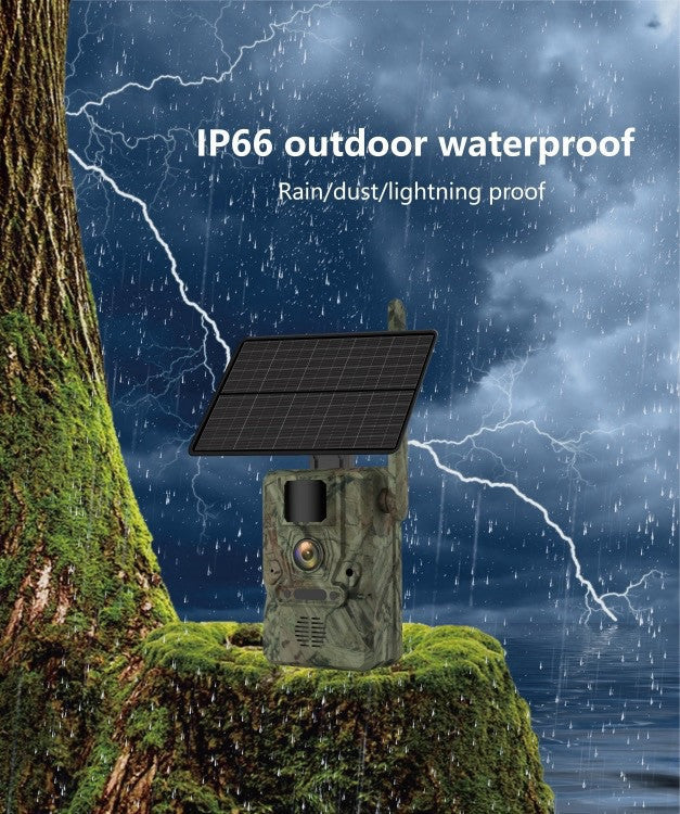 4G SOLAR GPS Hunting Security 3MP TRAIL Camera, AI 25m Detection,2-Way Audio,App