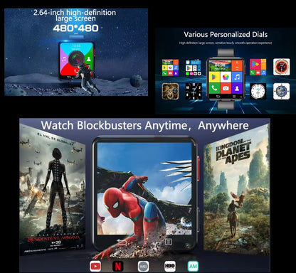4G 3+32GB SMART WATCH 2.64" HD Screen,5MP +5MP Dual cameras SIM GPS Android 11.0