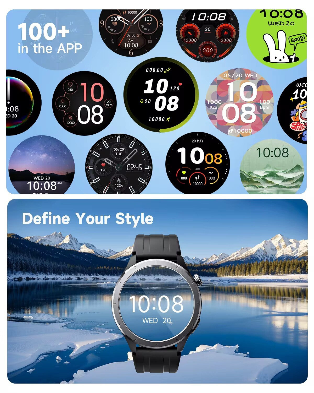 SoundPeats V5.3 SMART WATCH 127 SPORTS & Health+ Blood Pressure Tracking, App, Call (not 4G)