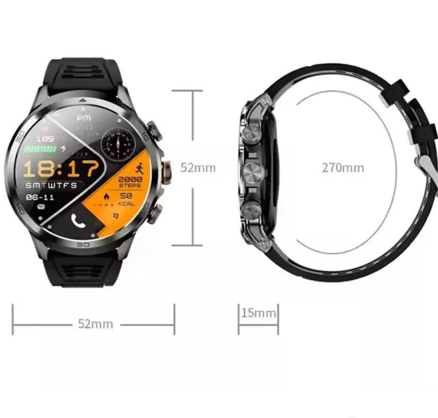 SMART Watch 8G-128GB 1.95” TOUCHSCREEN 4G Android 8.1 HD Rotating Camera,GPS,1990mAh