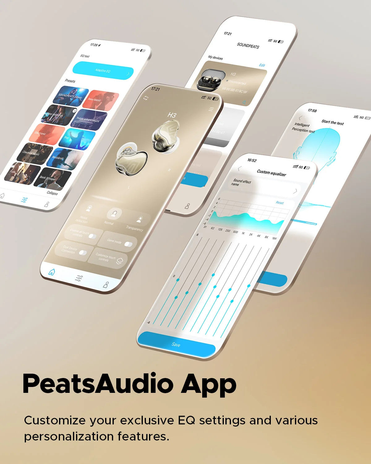 SoundPEATS H3 AI Hybrid 3 Driver Wireless Earbuds 12mm BT 5.4 55dB Adaptive ANC