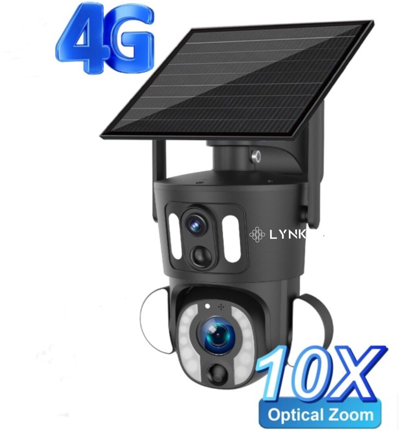 4G 10X Optical ZOOM, 5MP Dual Lens AI SOLAR Security Camera,2-Way Audio, App,Sim