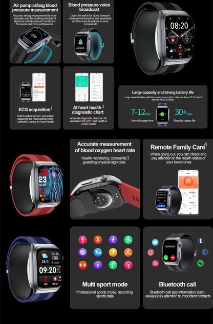 Smart Watch 2.06 AMOLED display Sport and Health,Blood Pressure Airbag Removable