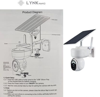 PTZ SOLAR Security 4MP HD Camera 12m AI Human Detection,2-Way Audio, Wi-Fi, APP