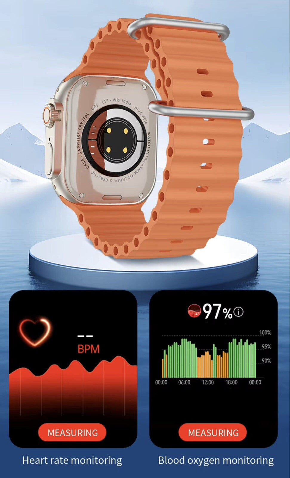 2.04" SMARTWATCH HD SCREEN 4G-64GB Android 8.1 HD Video Call, App,850mAh,ECG,USA