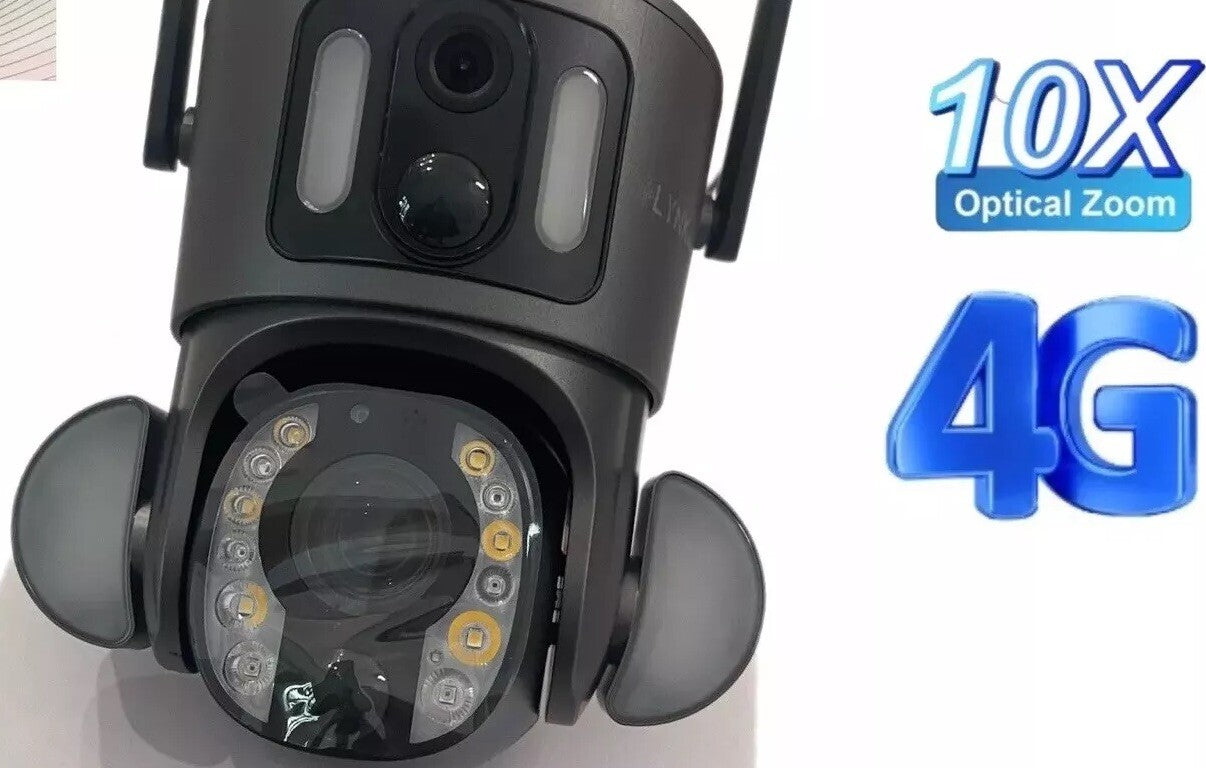 4G 10X Optical ZOOM, 5MP Dual Lens AI SOLAR Security Camera,2-Way Audio, App,Sim