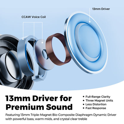 SoundPEATS Air6 HS — Semi-In-Ear Earbuds, LDAC Hi-Res, Bluetooth 6.0, 45-Hour Battery (Beige)