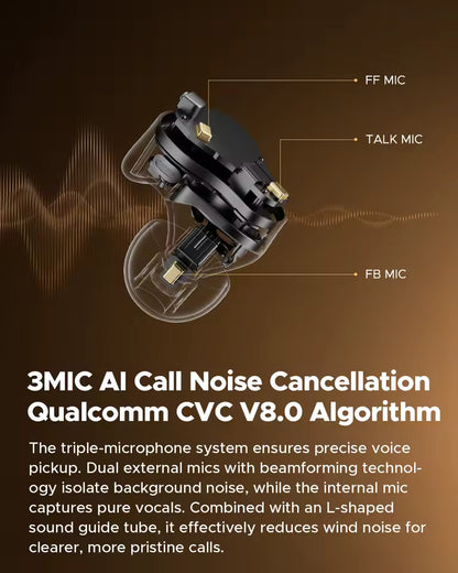 SoundPEATS H3 AI Hybrid 3 Driver Wireless Earbuds 12mm BT 5.4 55dB Adaptive ANC