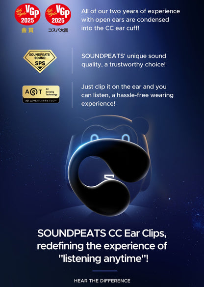 SoundPeats PearlClip Pro, Clip-on BT5.4 AI ENC Earbuds, 24Hrs Play Time,12mm,App
