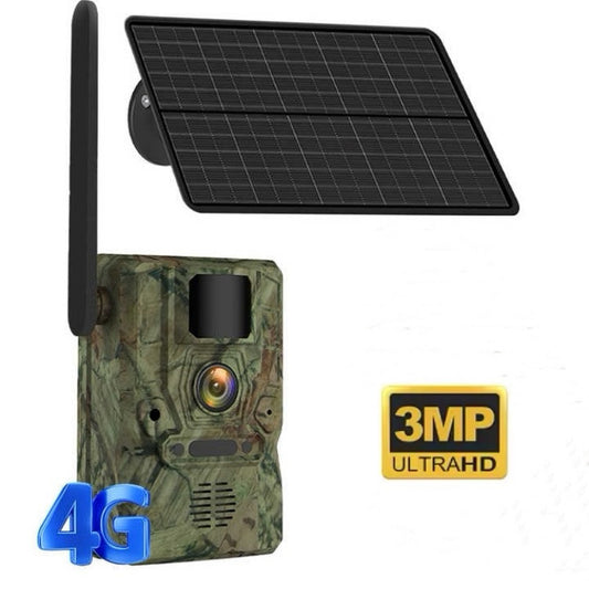 4G SOLAR GPS Hunting Security 3MP TRAIL Camera, AI 25m Detection,2-Way Audio,App