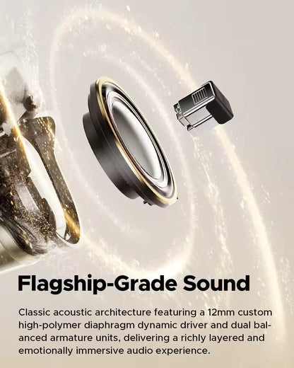 SoundPEATS H3 AI Hybrid 3 Driver Wireless Earbuds 12mm BT 5.4 55dB Adaptive ANC