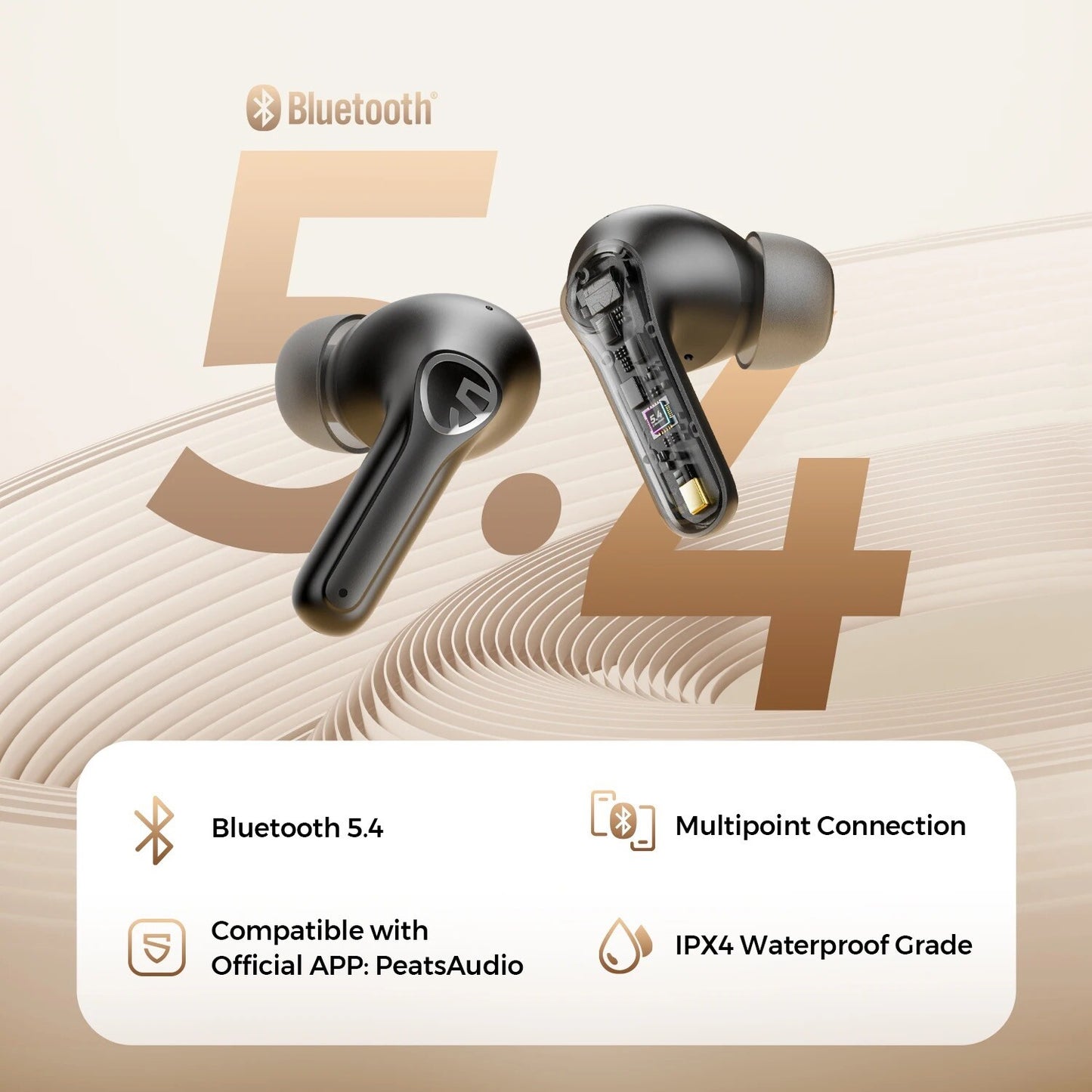 SOUNDPEATS T3 PRO V5.4 ANC/ENC Noise Canceling, 28hr Play Time, 12mm Drivers & App Control