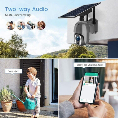 PTZ 5MP 10X Zoom Solar Security Camera, 12m AI Detection,2-Way Audio, Wi-Fi, App